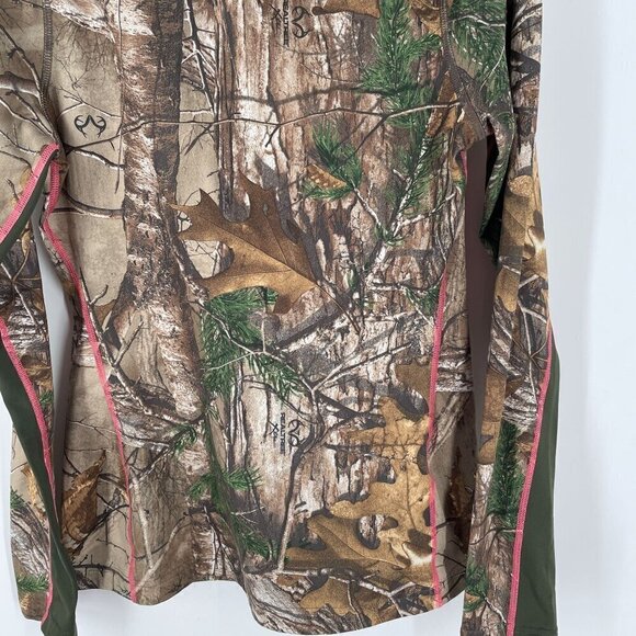 Under Armour Cold Gear Realtree Camo Scrunch Neck Long Sleeve Pullover Top M - Picture 3 of 10